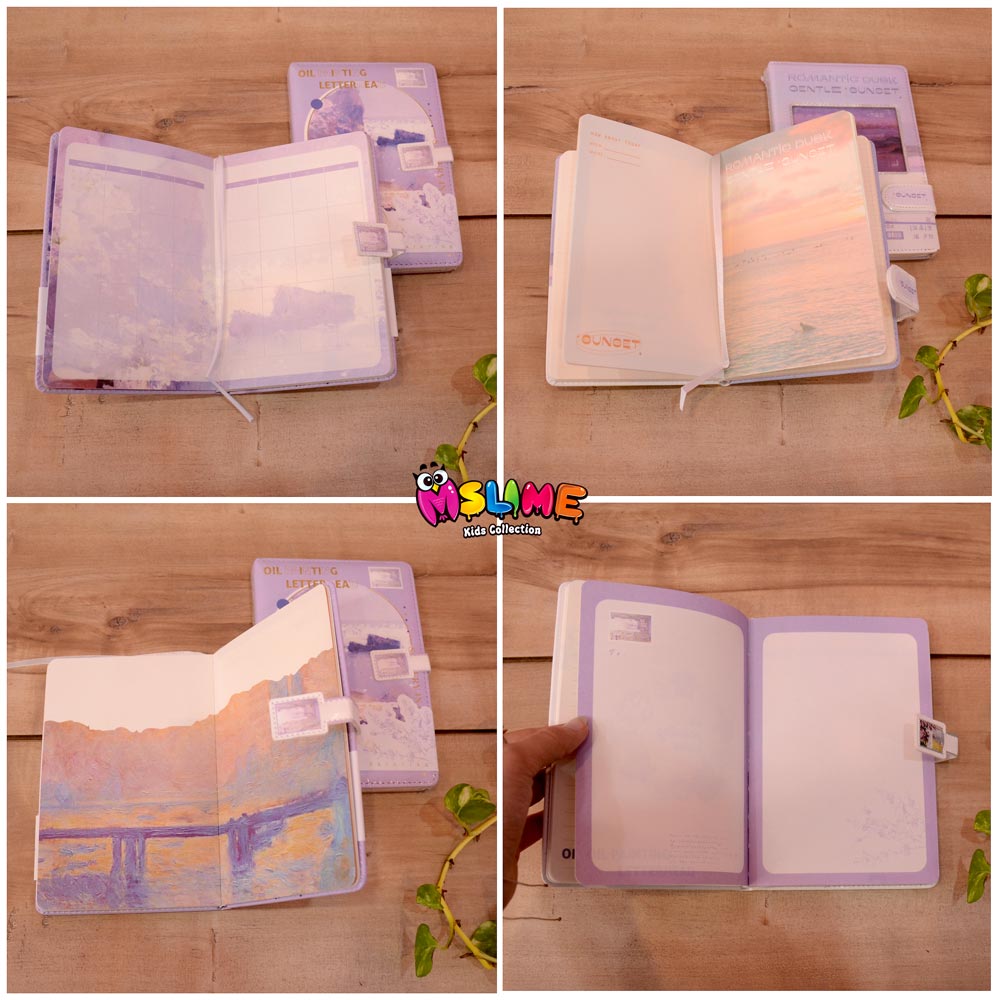 دفترچه-خاطرات-بنفش-طرح-رنگ-روغن