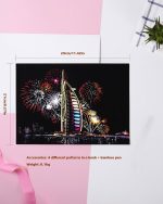 نقاشی-خراشیدنی-اسکرچ آرت-عددی-سایز-a4-طرح-آتش-بازی3-با-قلم-چوبی