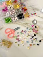 پک-مهره-و-دستبند-سایز-بزرگ-دارای-2-بسته-نخ-و-قیچی