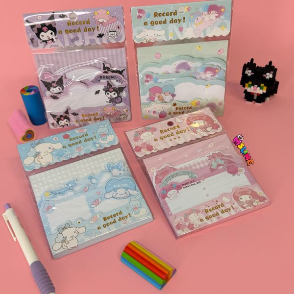 استیکی نوت فانتزی سانریو 3 ست 20 برگی (کرومی؛ مای ملودی؛ سینمارول و دوقلو ها)