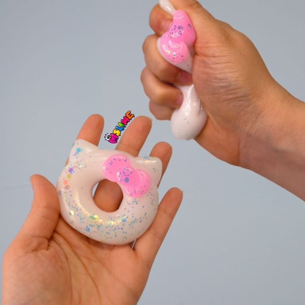 اسکوییشی نرمالو کیتی دوناتی | اسکوییشی ضد استرس کشسان TPR طرح گربه فانتزی با رنگ‌های پاستلی