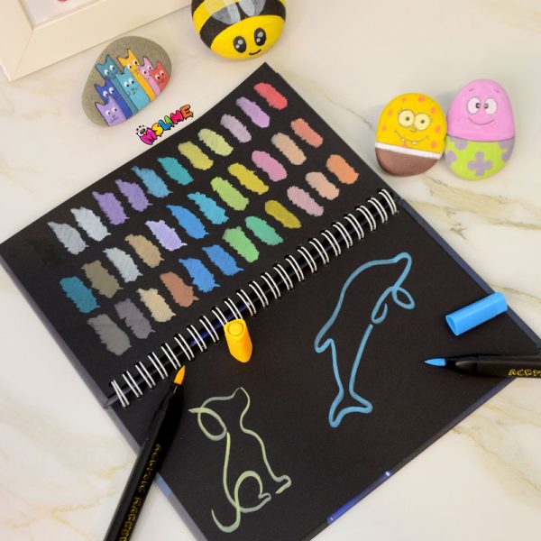 ماژیک اکریلیک ۳۶ رنگ دلفین مدل Brush Marker | مناسب نقاشی روی سنگ، پارچه، چوب و شیشه برای کودکان و هنرمندان