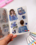 دفترچه استیکر پینترستی دخترانه -استیکر بوک Vintage Girl (20 برگ)