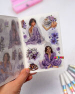 دفترچه استیکر پینترستی دخترانه -استیکر بوک Vintage Girl (20 برگ)