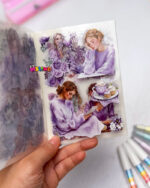 دفترچه استیکر پینترستی دخترانه -استیکر بوک Vintage Girl (20 برگ)