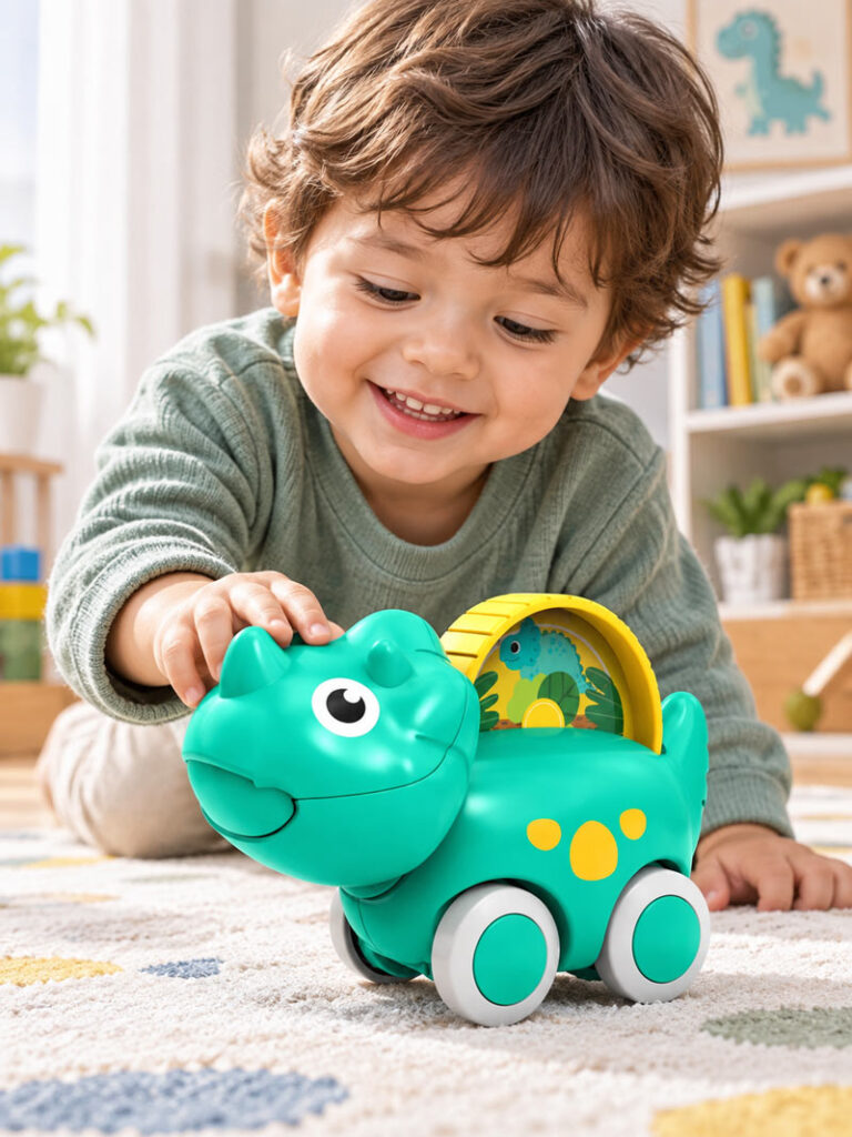 ماشین-دایناسوری-سبز-برای-کودکان